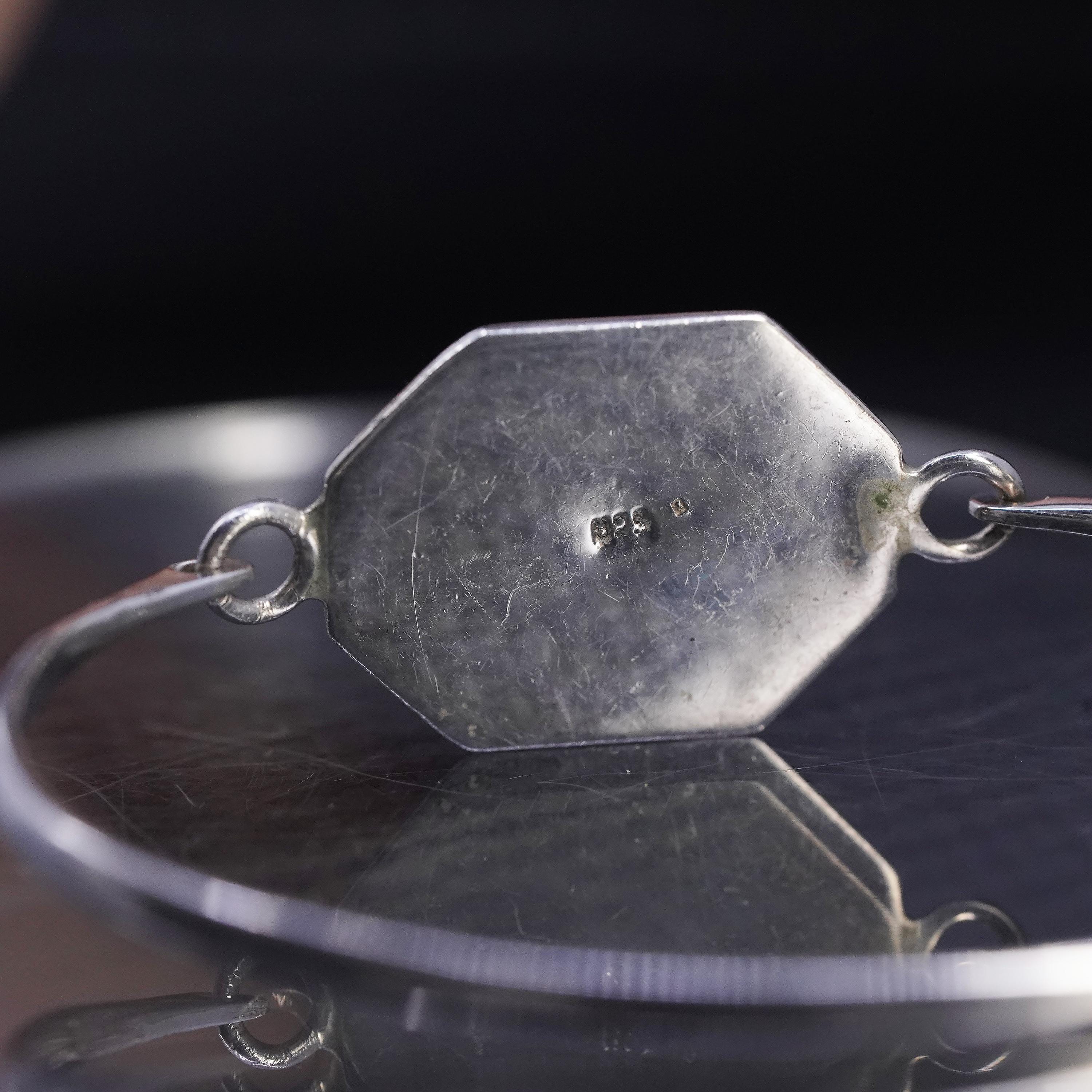 6.75”, Vintage Mexican Sterling Silver 925 Hinged Bangle, Bracelet