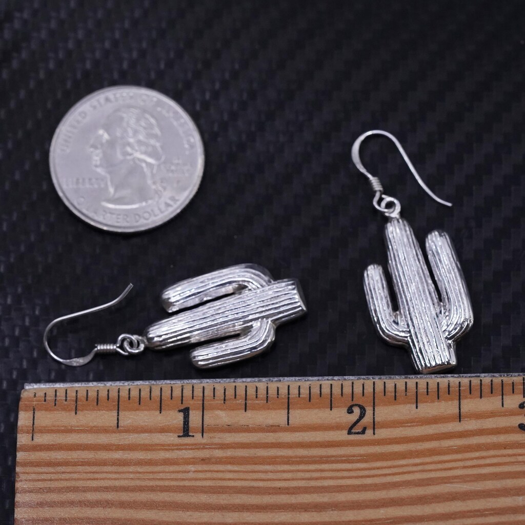 Orecchini A Cactus In Argento Sterling 925 – 8x9 Mm, Gioiello In Box Regalo, Per Donna E Ragazza