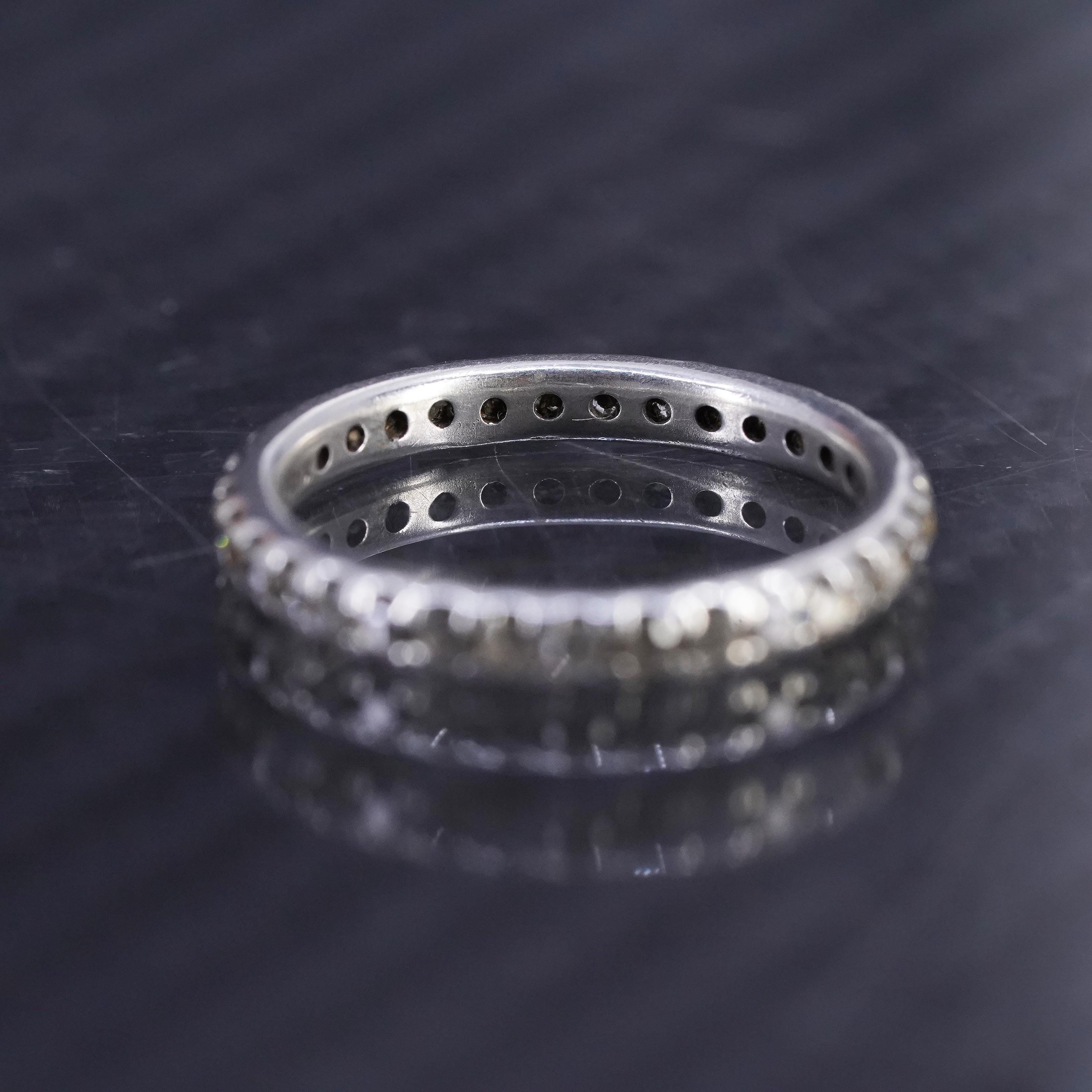 Size 6.25, Vintage Sterling Silver 925 Stackable Band Ring With