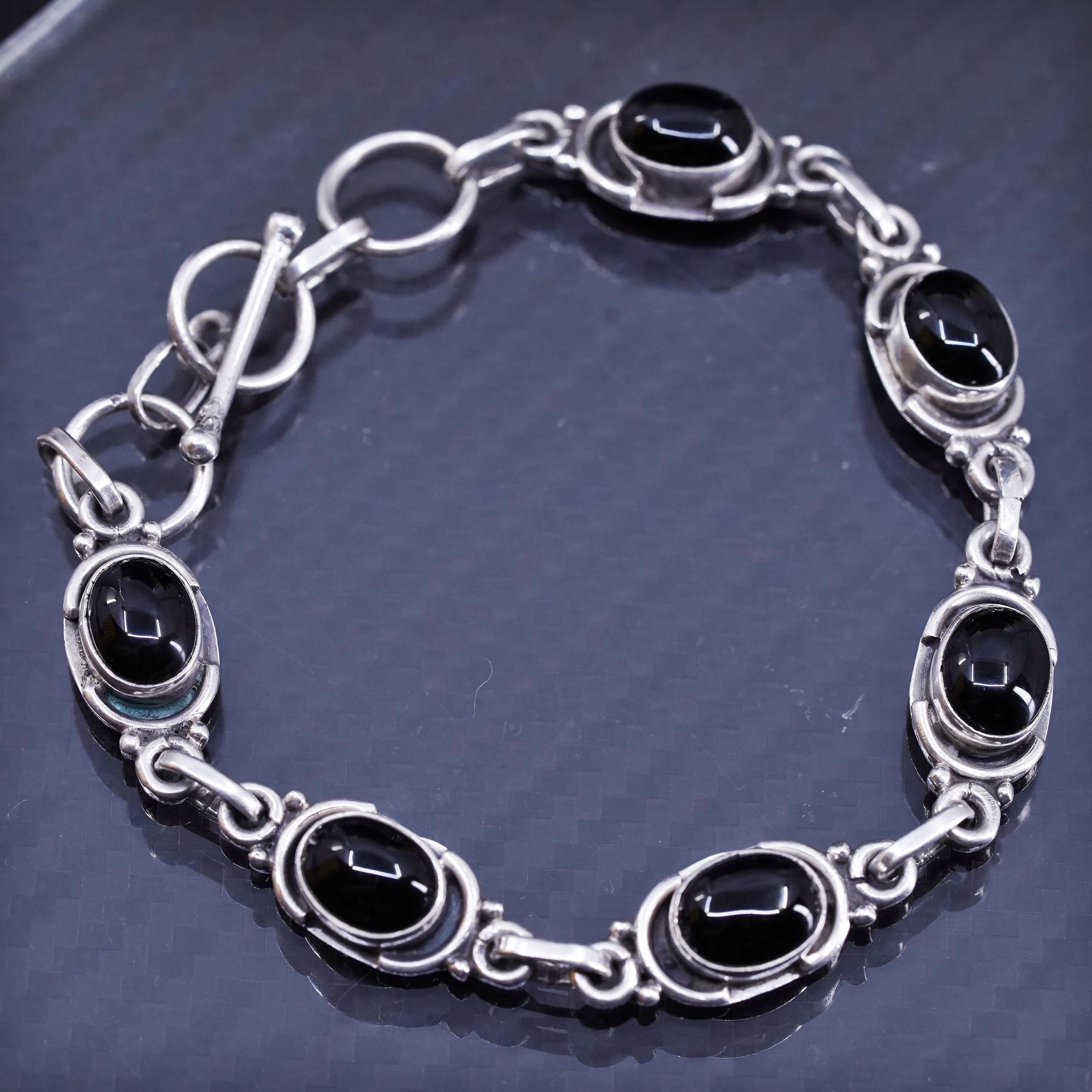 Onyx Bracelet Mexico Silver - Etsy