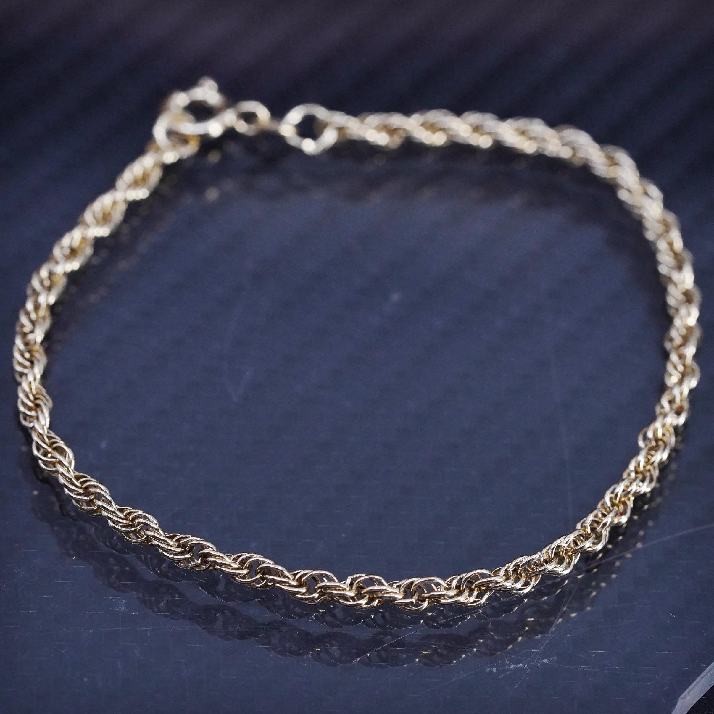 Vermeil Rope Chain Bracelet 7.5 - Etsy