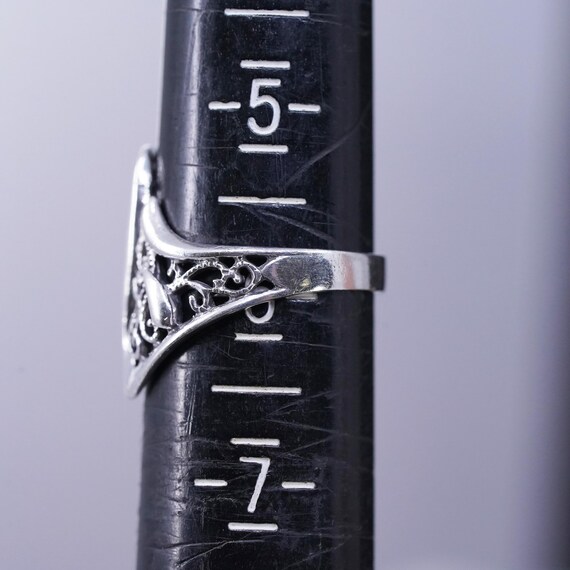Size 6, Vintage Sterling Silver Handmade Ring, 925 Filigree Wavy