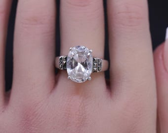 サイズ8、ヴィンテージスターリングシルバー925スタッカブルリング