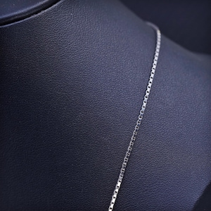 20 ”1,4 mm, Vintage italienische Sterling Silber 925 Box-Kettenhalskette, gestempelt 925 Italien auf der Kette, der Verschluss ist nicht aus Sterlingsilber