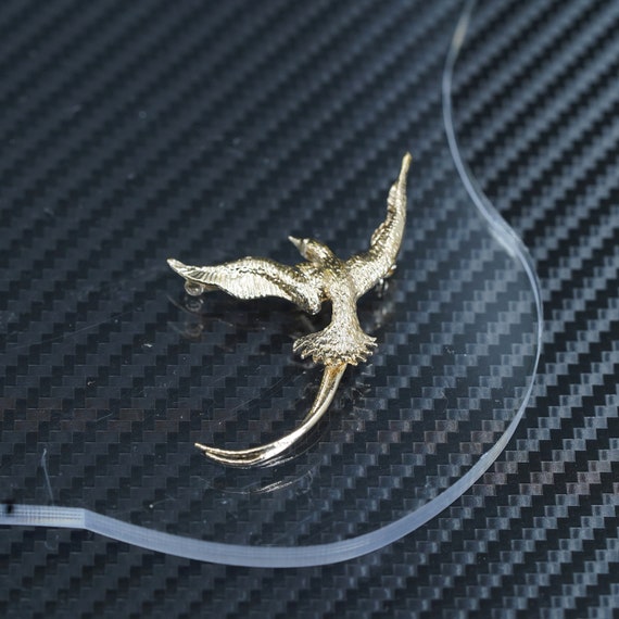 Broche Oiseau En Argent Vermeil - Bijou Vintage Occasion - État D'Usage
