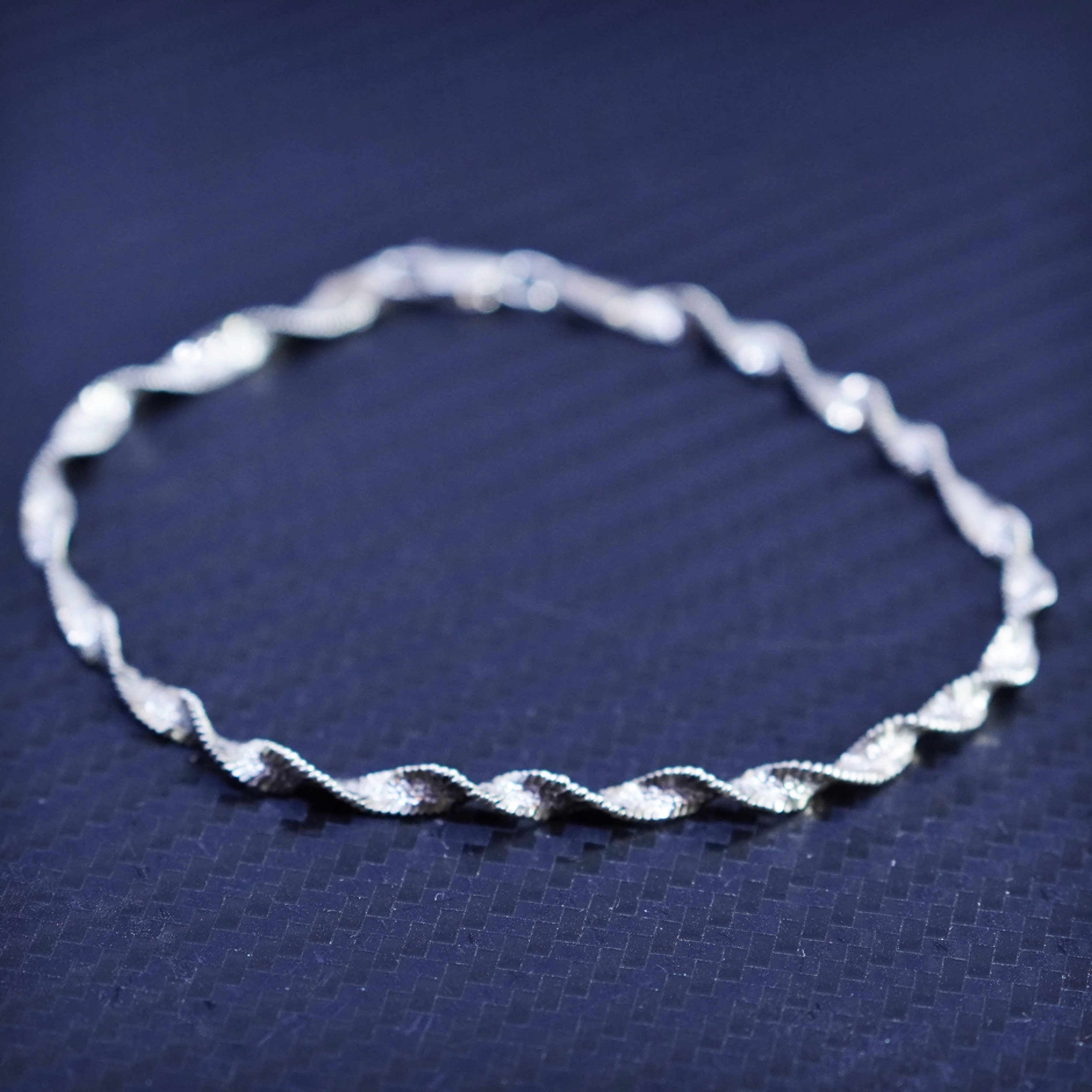 925 Italy Twisted Herringbone Bracelet - Etsy