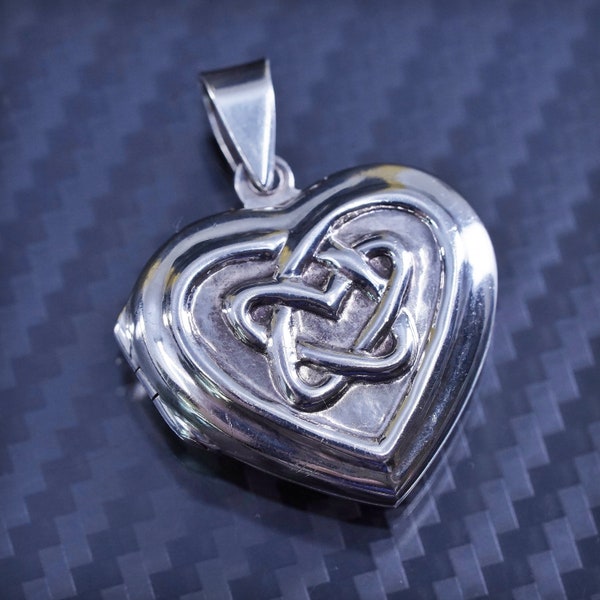 Sterling Silver Vintage Celtic Locket Etsy