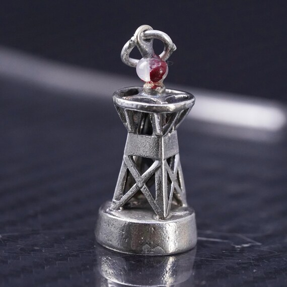 Vintage 1957 Sterling Lighthouse with Beacon by His Lordship Production Charm, stamped sterling Lordship Production