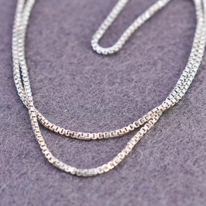 18&quot;, Vintage Italienisches Sterling Silber 925 Box Kette Halskette, gestempelt 925 Italien