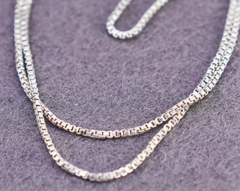 Collana a catena in argento sterling 925 vintage in argento sterling, timbrata 925 Italia