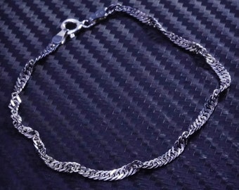 7.25”, Vintage Italy Sterling 925 Silver Handmade Bracelet