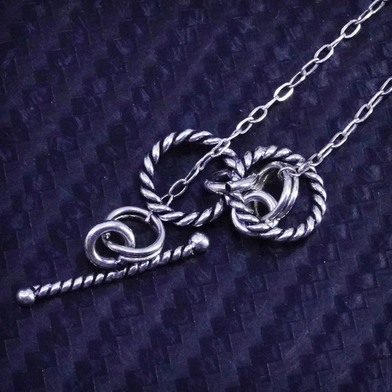Vintage Sterling Chain Bracelet for Charm AK 925 8 Long