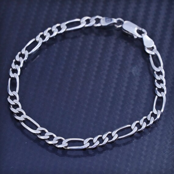 7.75” 5mm, Vintage Italian Sterling Silver 925 Handmade Figaro 