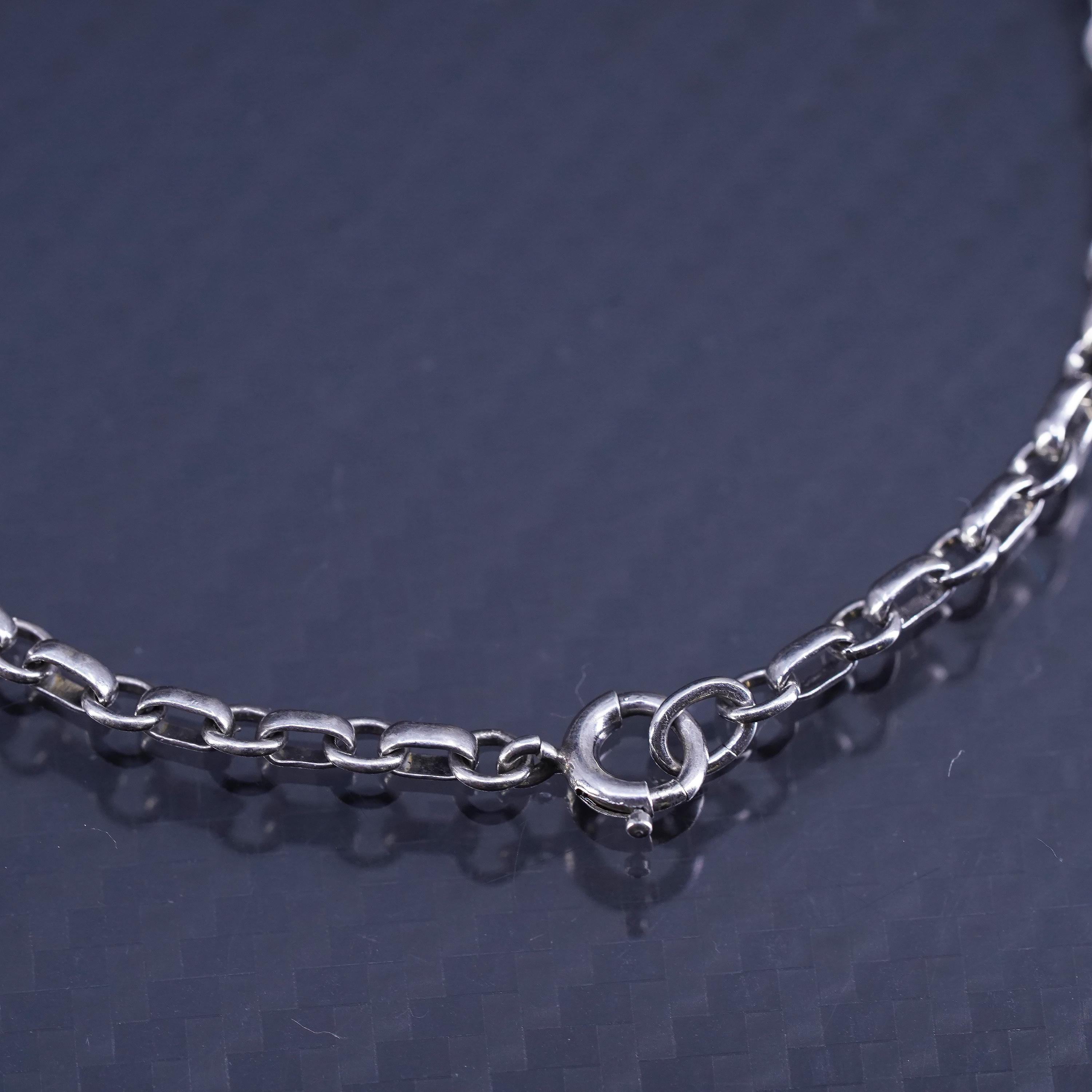 7” 3mm, Vintage Sterling Silver 925 Handmade Circle Chain