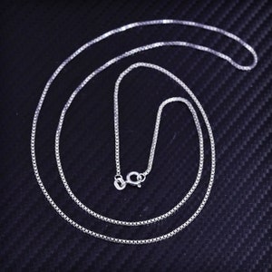 24&quot; 1,4mm, Vintage Italien Sterling Silber 925 Box Kette Halskette, gestempelt 925 Italien