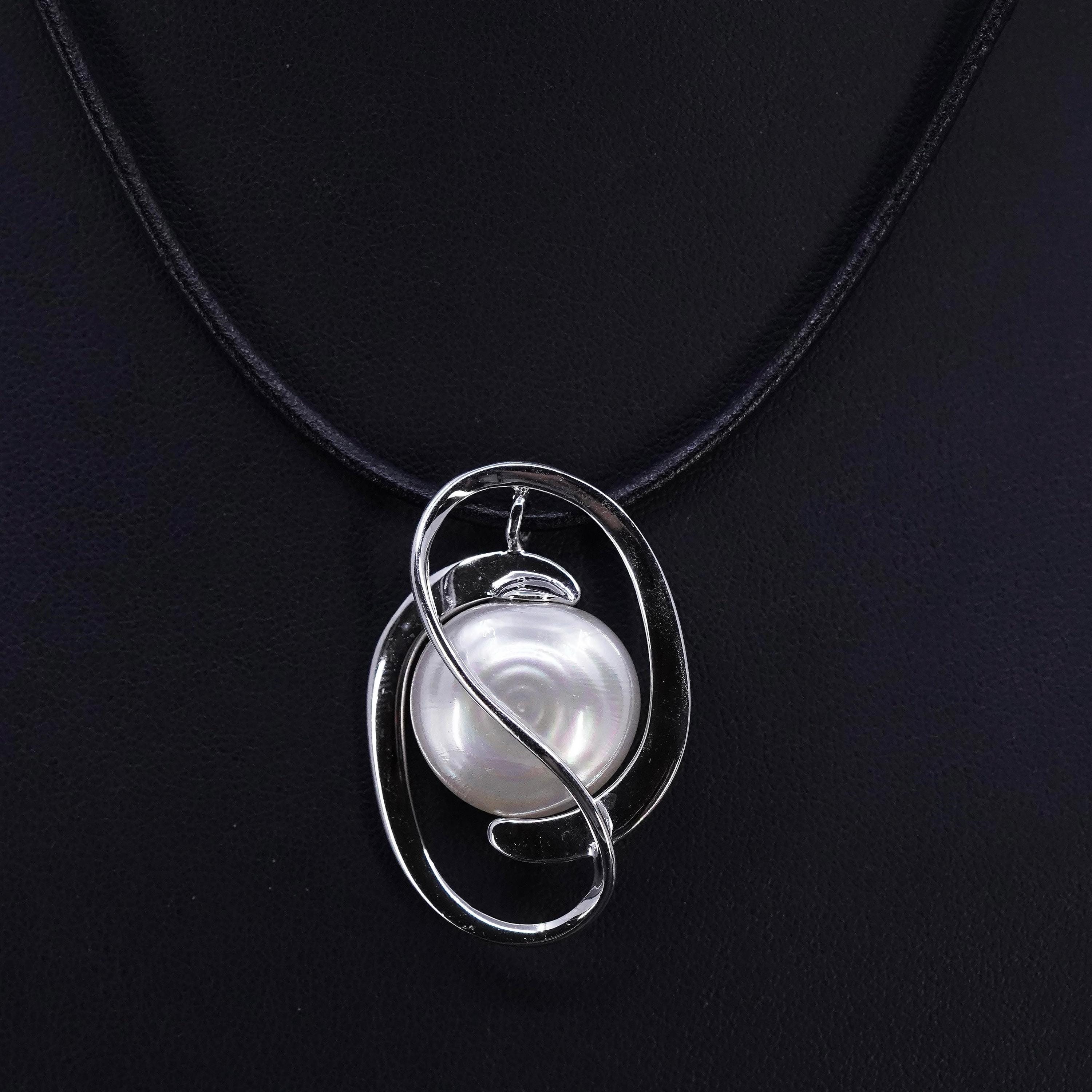アクセサリー mizuki 16+2”, Vintage Mizuki Jewelry Sterling Silver 925 Black Leather