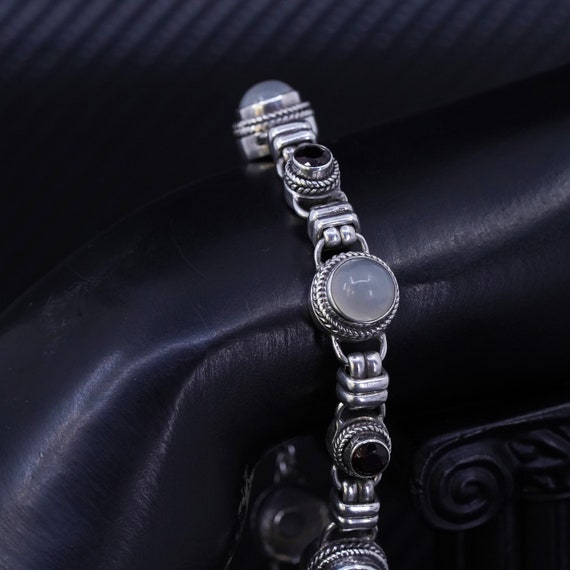 6.75”, Vintage Mexican Sterling Silver 925 Handmade Bracelet With