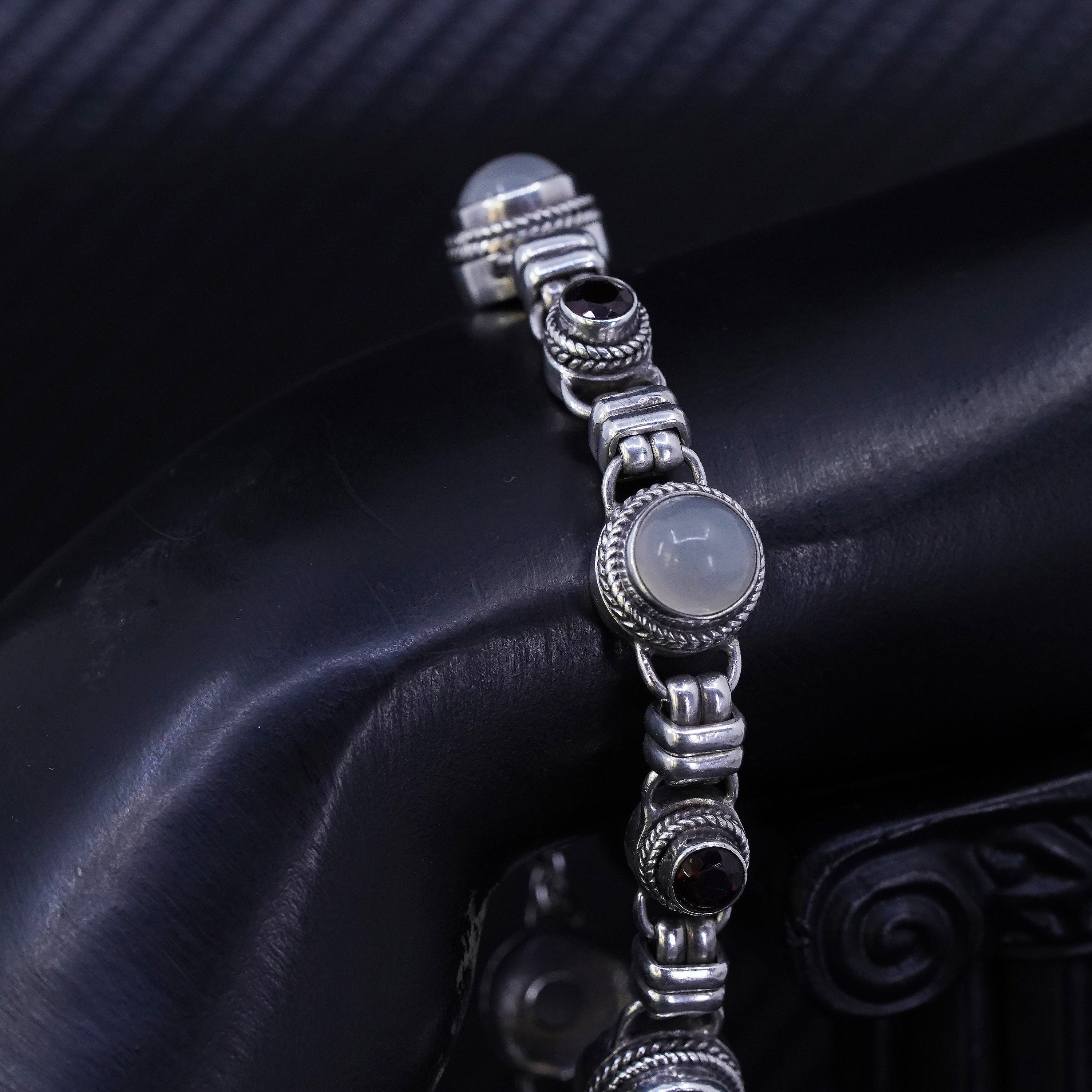 6.75”, Vintage Mexican Sterling Silver 925 Handmade Bracelet With