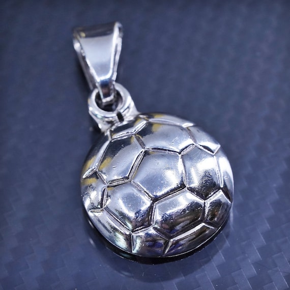 Vintage sterling silver 925 handmade soccer footb… - image 1