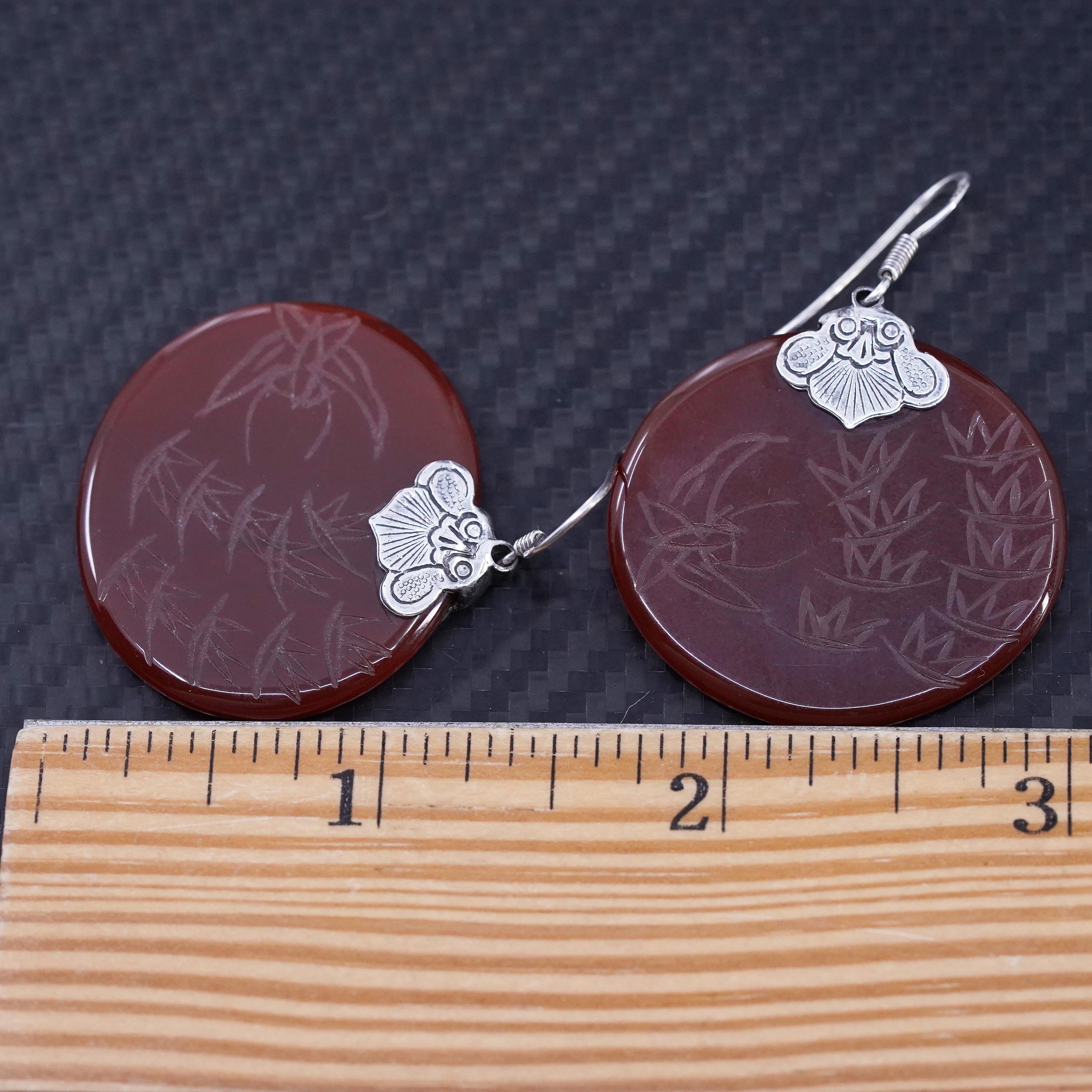 [韓国の人気ジュエリー] 925 silver. Carnelian earring Carnelian Silver Earring 92.5 Sterling Silver Earring