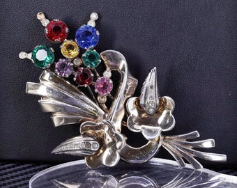 Broche en feuille d'ormeau sterling artiste signé BEH - France