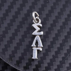 Vintage-Sterlingsilber 925 griechischer Buchstabe Omega Lambda gam Charm Anhänger, gestempelt 925