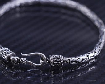 7.5” 3mm, Vintage Bold Sterling Silver Handmade Bracelet 7.5” 3mm, Vintage Bold Sterling Silver Handmade Bracelet