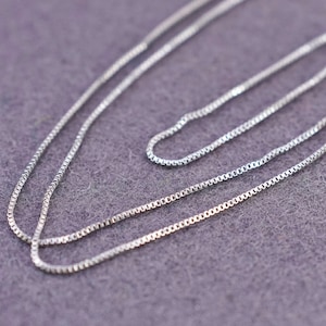 20&quot;, Vintage Italienische Sterling Silber 925 Box Kette Halskette, gestempelt 925 Italien