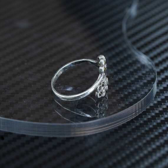 Size 6.5, vintage sterling silver 925 flower ring… - image 5
