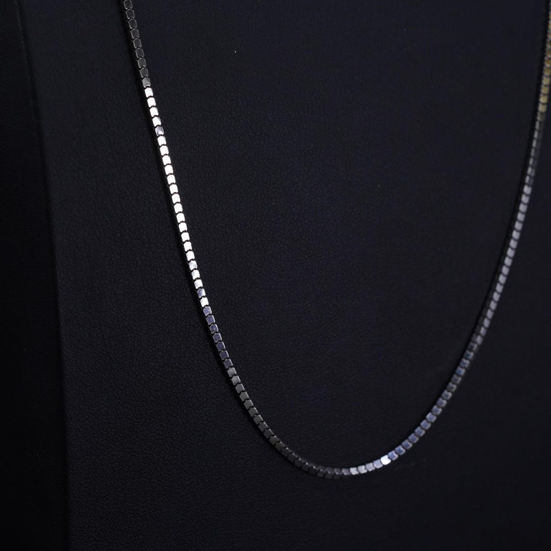 Made In Italy - 925 Sterling Silver Delicate 0.7 MM Box Chain With An Anti Tarnish Coating Gch016 - Foto 13