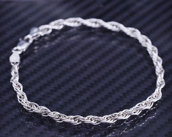 7” 3mm, Vintage Sterling Silver 925 Handmade Circle Chain