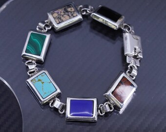 8”, Vintage Mexican Sterling Silver 925 Handmade Rectangular