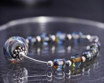 7”, Vintage Sterling Silver 925 Handmade Dna Curvy Link Chain