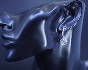 Argento Sterling Orecchini a Goccia con Cz Brillanti