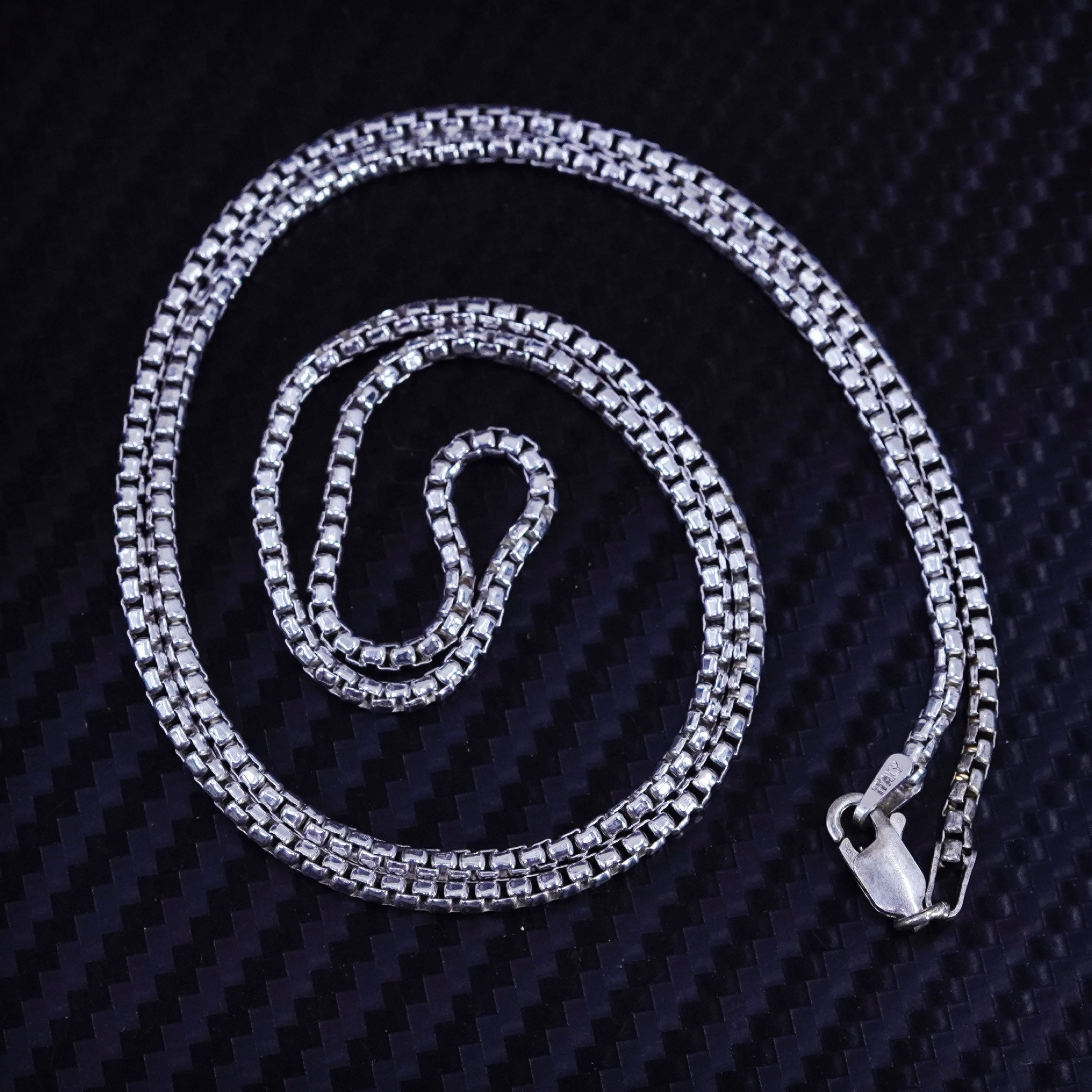 Sterling Silber Kette Echte Italienische Sterling Silber Box Chain Kette – Rund Oder Lang, Viele Längen & Stärken Sterlingsilber Kette Box Chain