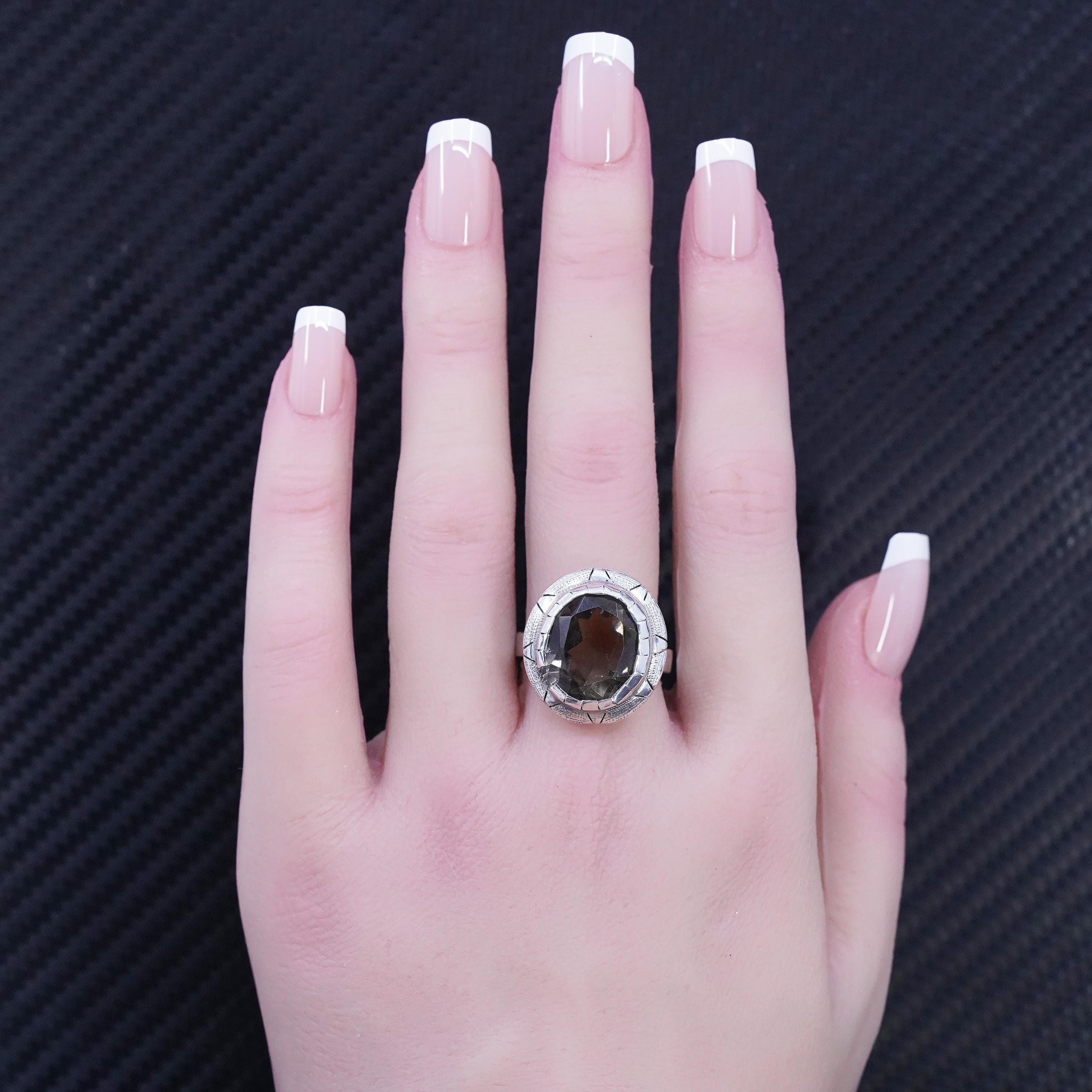 Size 6.5, Vintage Mexican Sterling Silver 925 Ring With Oval