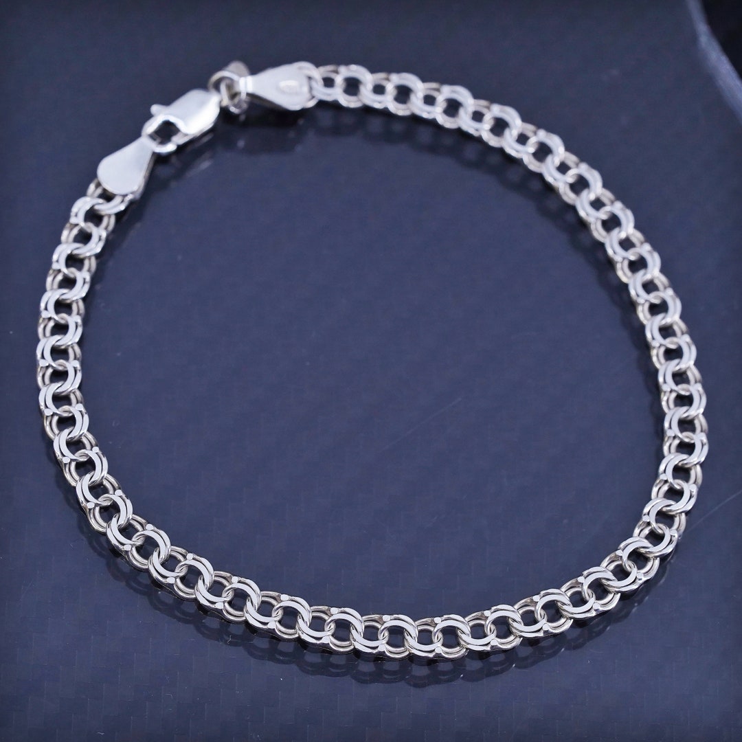 Buy 7.75” 5mm, Vintage Italy Sterling Silver 925 Double Curb Chain