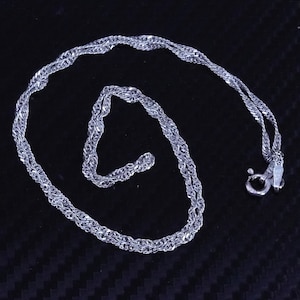 18” 2mm, Vintage Italian Sterling Silver 925 Singapore Rope Chain ...
