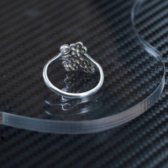 Size 6.5, vintage sterling silver 925 flower ring… - image 4