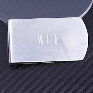 Pinza para billetes vintage Reed Barton de plata esterlina 925, hecha a mano, con monograma grabado WLT, estampada en plata esterlina Reed Barton