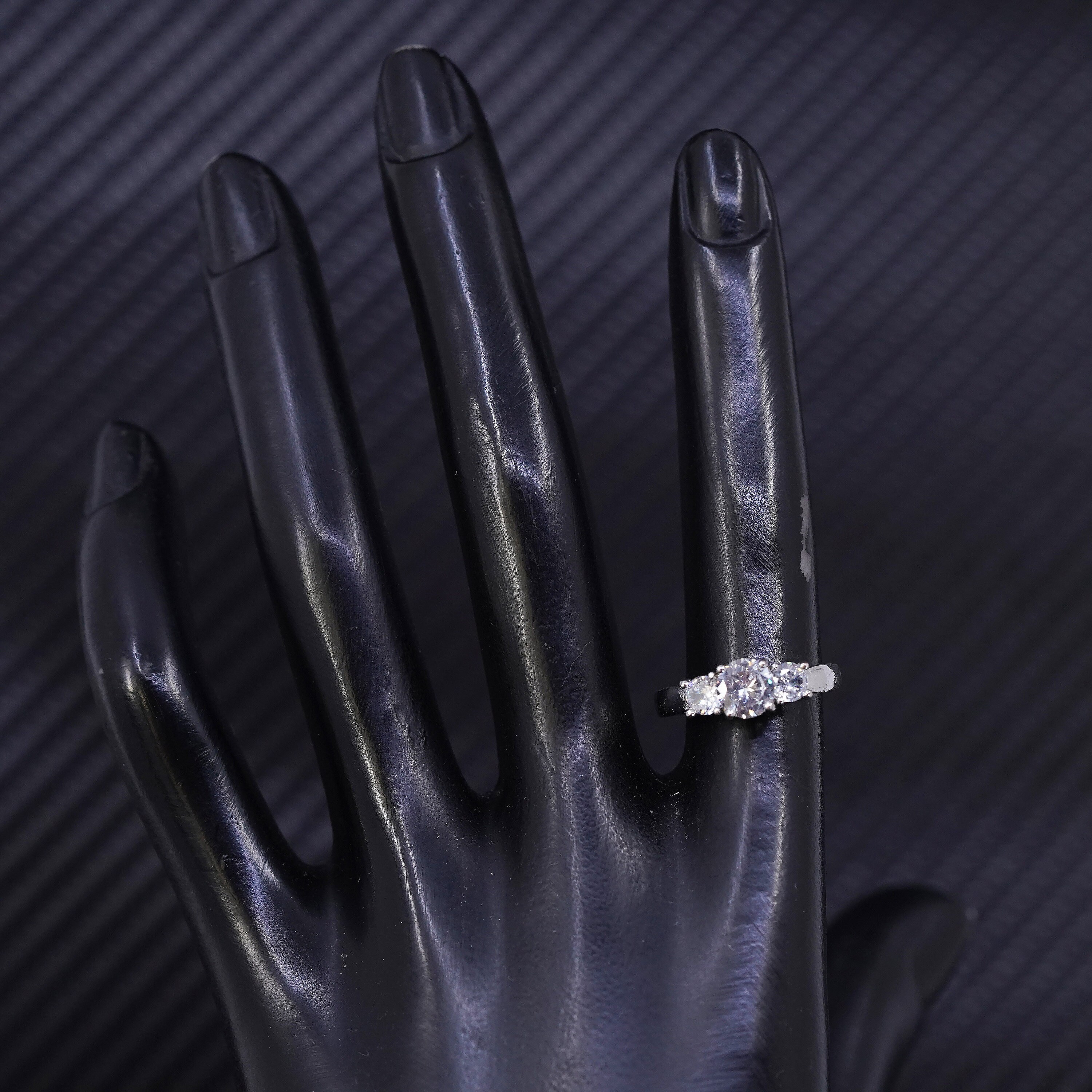 Size 6, Vintage Sterling Silver 925 Engagement Ring With Cz