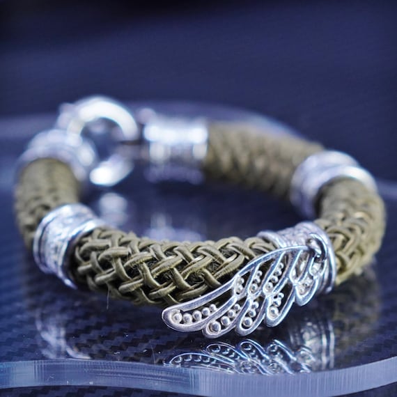 6.5”, Vintage designer braided woven fabric chain bra… - Gem