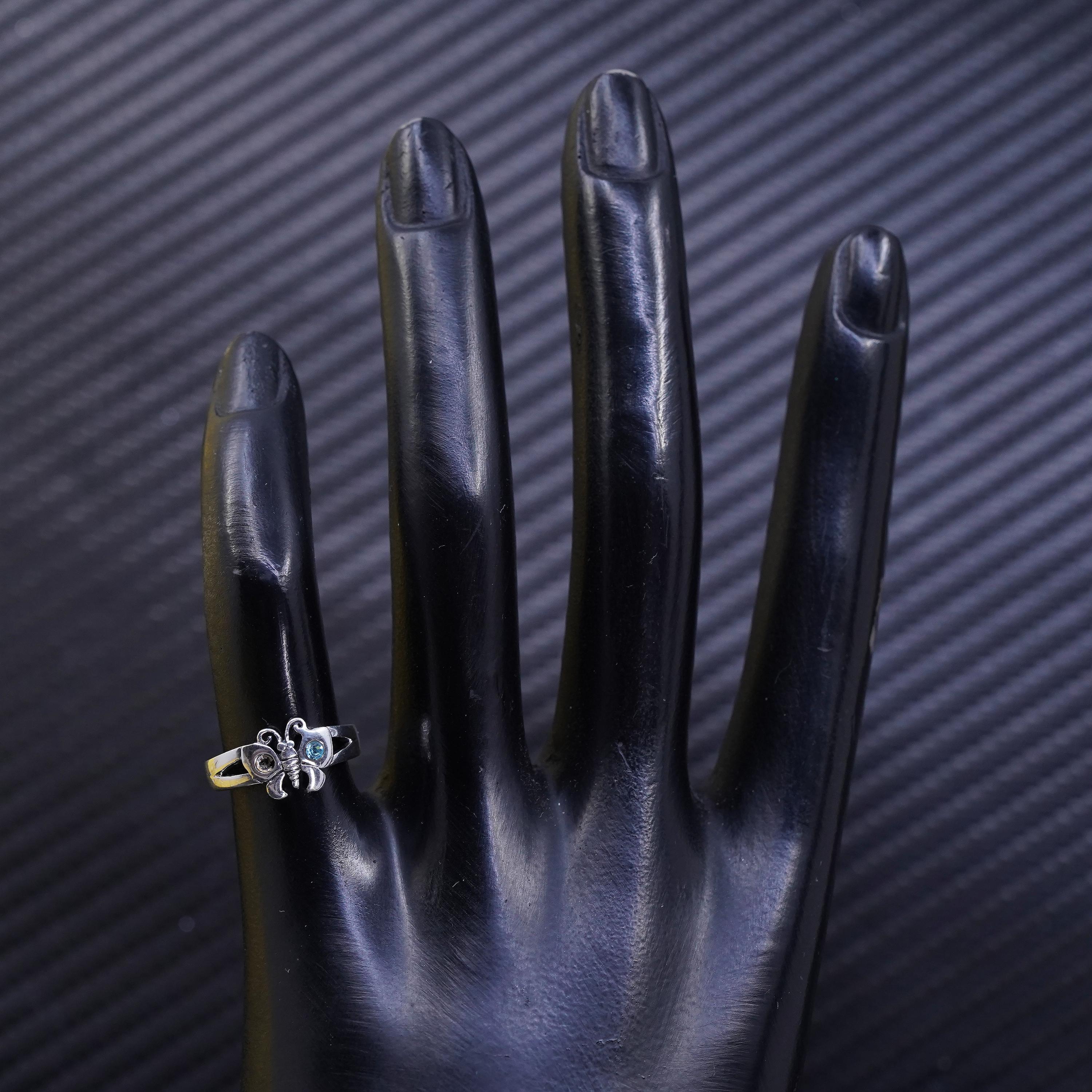 Anello regolabile in argento Sterling 925 smaltato a forma di