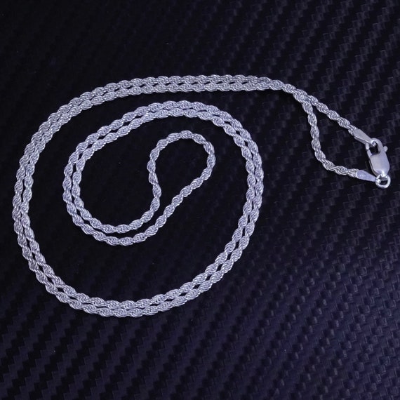 24” 2mm, vintage Italian sterling silver 925 rope… - image 1