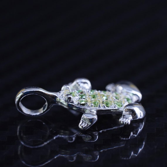 Vintage sterling silver 925 handmade frog pendant… - image 3