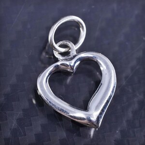 Vintage sterling silver 925 heart charm pendant, silver tested