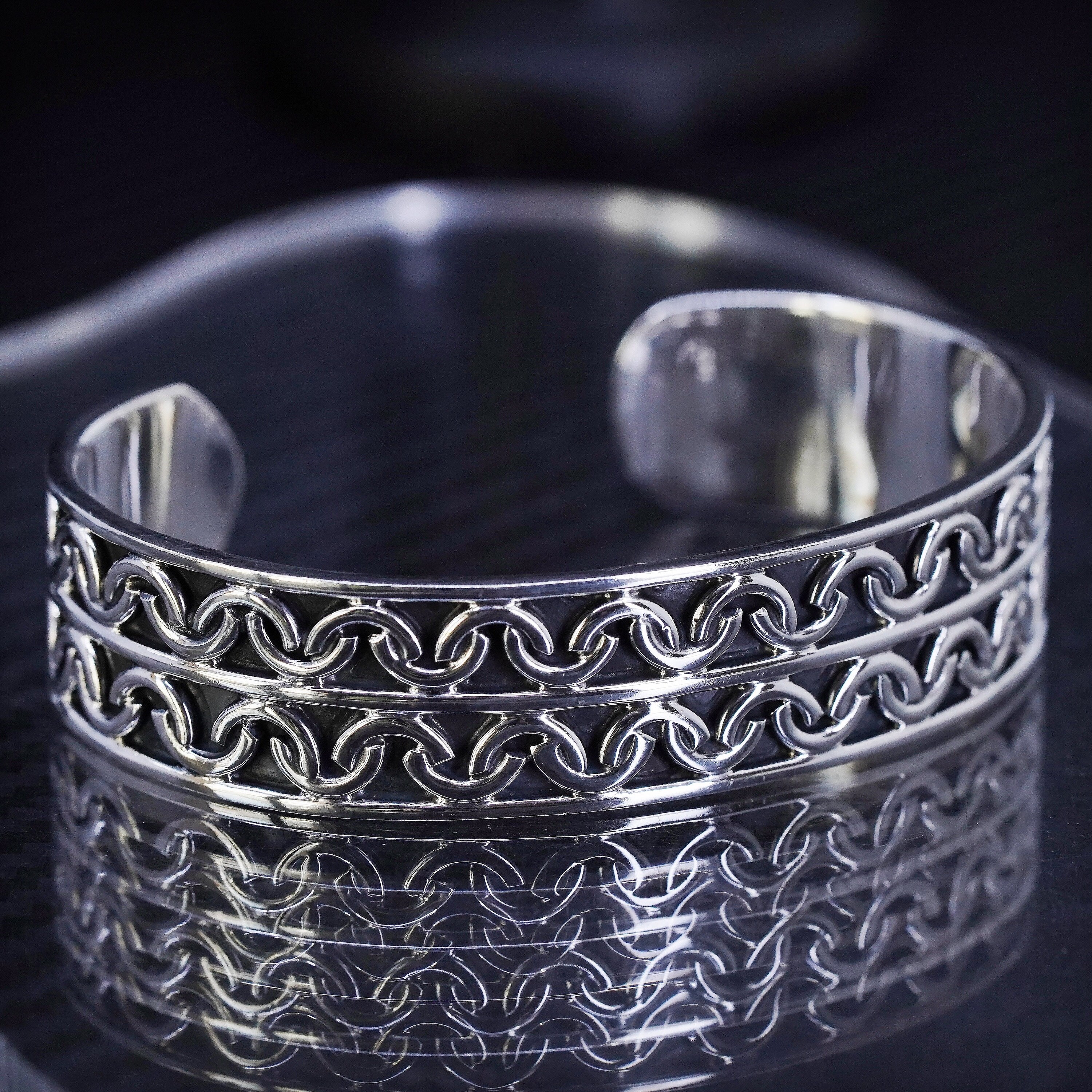 6”, Vintage Southwestern Sterling Silver 925 Handmade Woven
