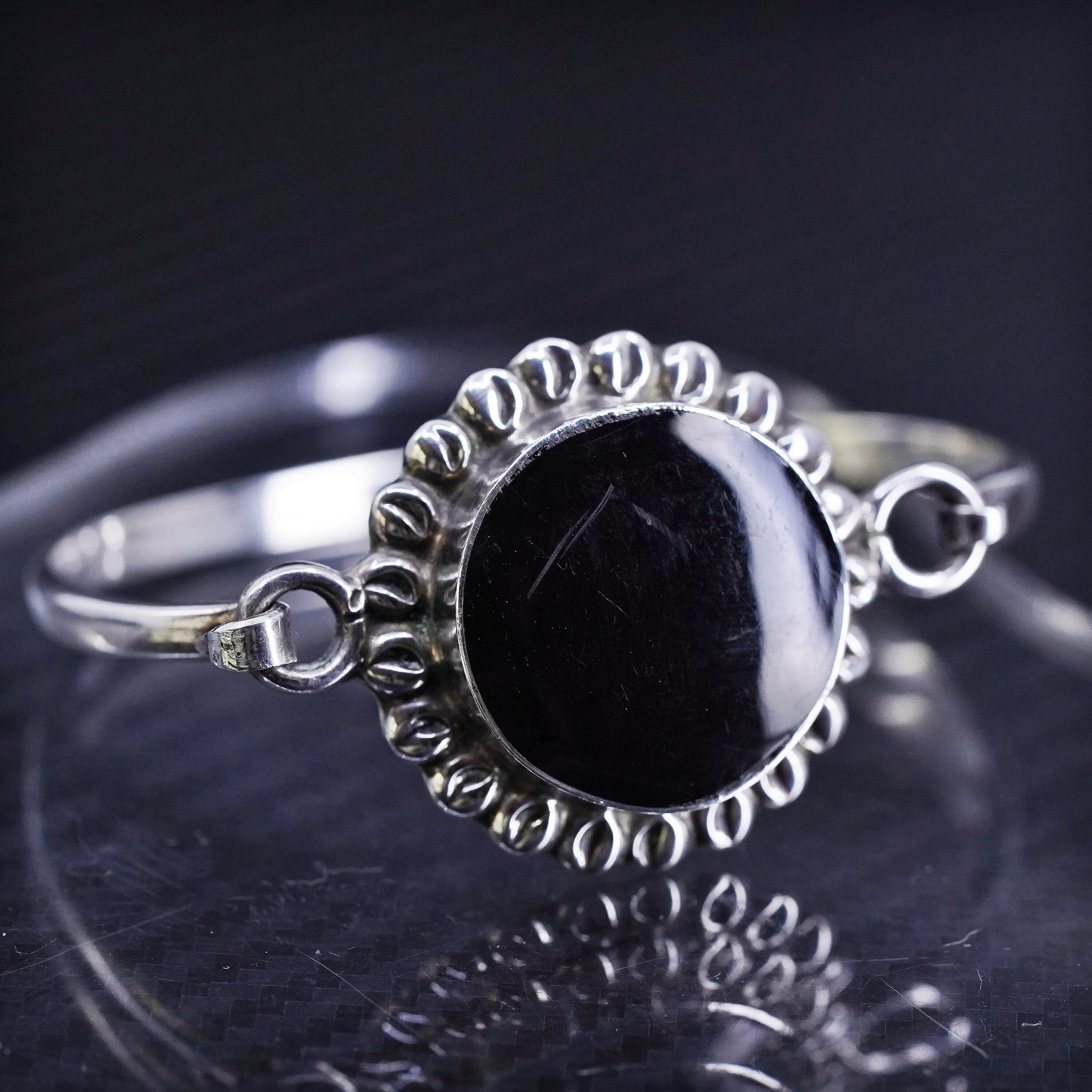 【HALEINE】 25SS/ANTIQUE SIVER&BLACK V BANGLE HALEINE SHOP
