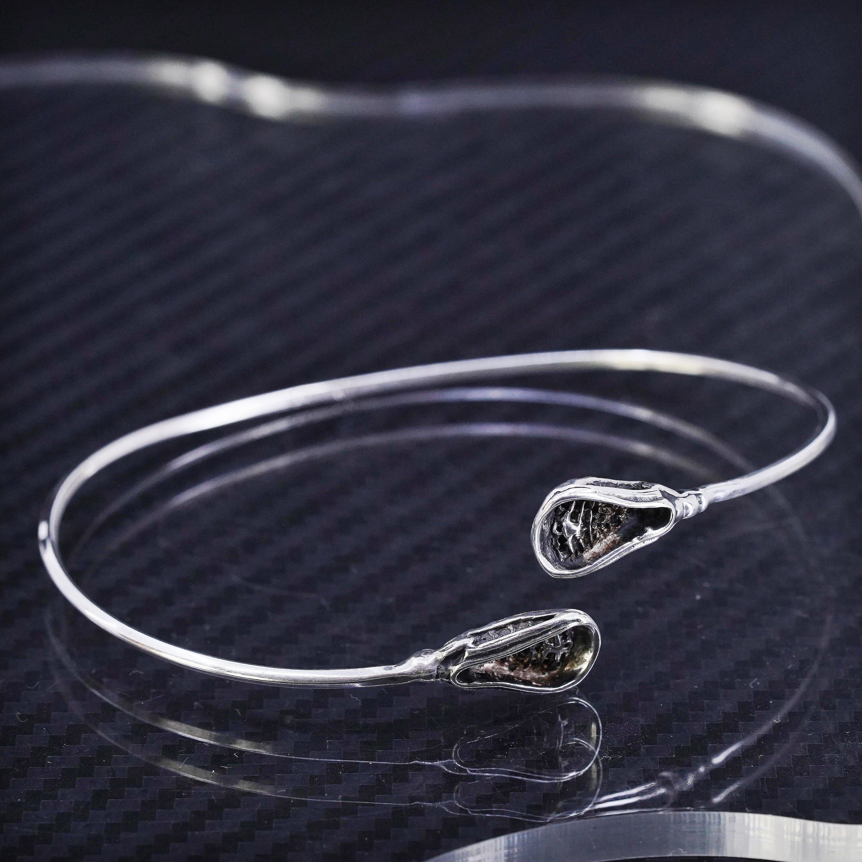 7, Vintage Sterling Silver 925 Handmade Wide Wrap Bangle 7, Vintage Sterling Silver 925 Handmade Wide Wrap Bangle