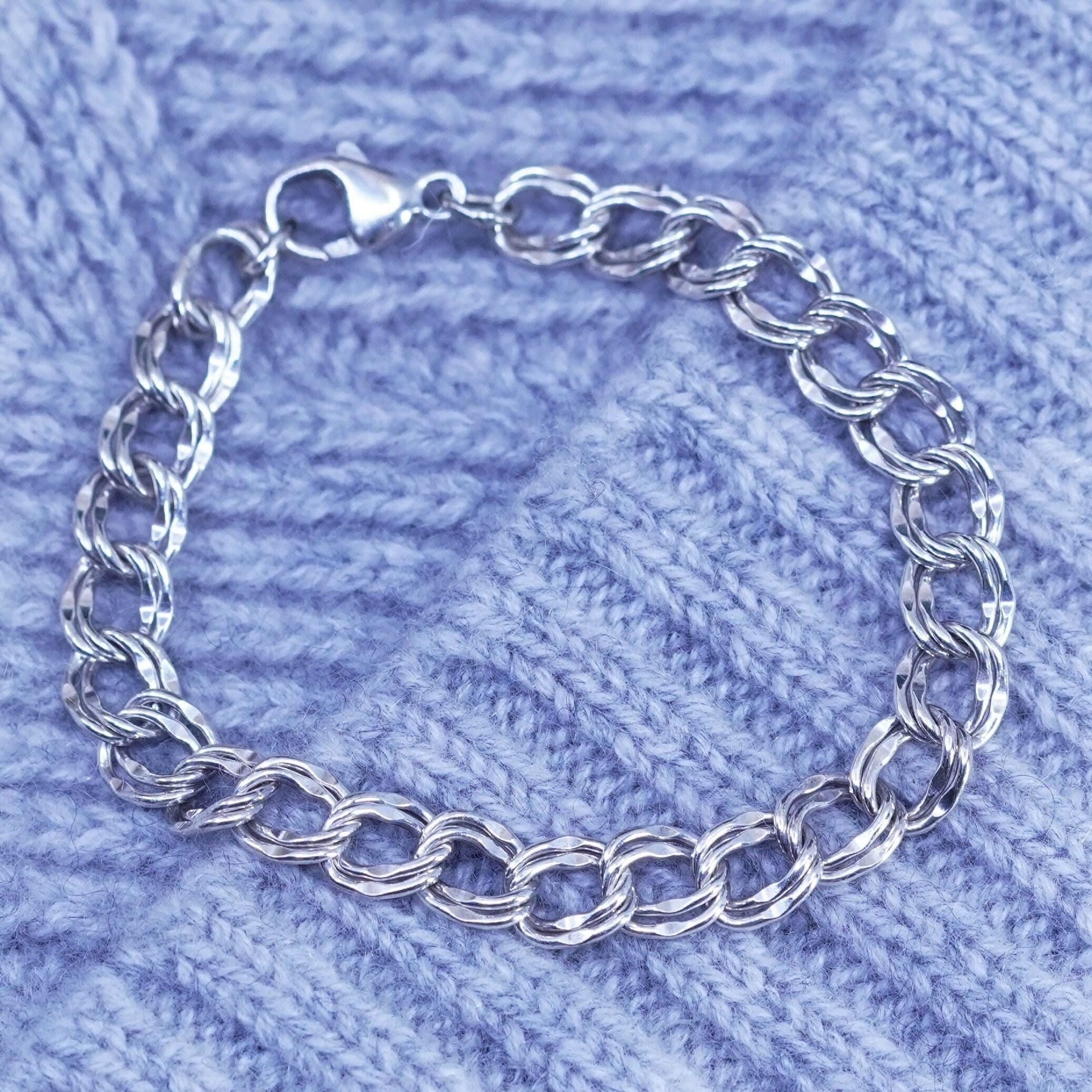 6.25” 8mm, Vintage Italy Sterling Silver 925 Double Curb Chain